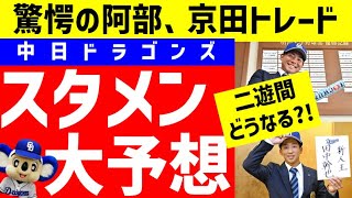 【新生ドラゴンズ】来季開幕スタメン大予想11月版【中日ドラゴンズ】阿部、京田トレードの影響は？セカンドスタメンは村松開人？田中幹也？福永裕基？