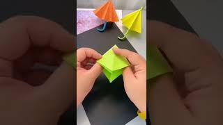 easy way to fold umbrella shape | school crafts | origami #shorts