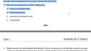 PART 31- ANTI MONEY LAUNDERING SPECIALIST (CAMS) BASEL KYC