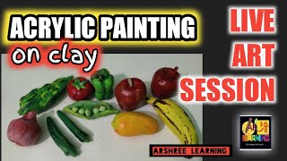 Acrylic Painting . Acrylic Painting on clay Live Session