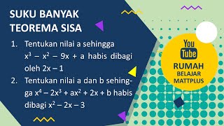 [TEOREMA SISA] - TEORI DAN SOAL PEMBAHASAN PART 1