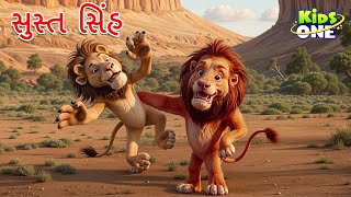 સુસ્ત સિંહ | Sust Sinh | Lazy Lion Story | Gujarati Moral Story |Cartoon Gujarati