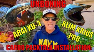 Arai XD 4 \u0026 Klim Krios Unboxing and CARDO Installation!!!