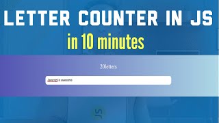 Word counter | letter counter in JavaScript | Beginner JavaScript project
