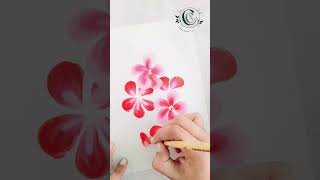 Beautiful one stroke pink flower panting #shorts #shortvideo #viral #cca #new #acrylicpainting