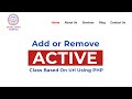 Add Remove Active Class Based On Url | Add Active Class Dynamically In Naviagtion | Php