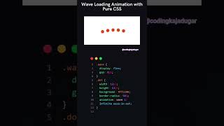 wave loading animation with pure css #coding #shorts #ytshorts #css #cssanimation #loading #loaders