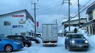 青森市大野前田　雪の回廊路地　住宅街で迷い道　冬 大雪　2022年