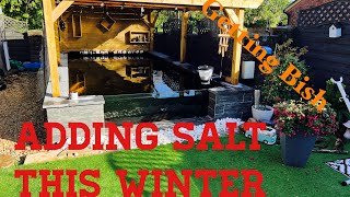 Salting my koi pond for winter trying to move on a few fish