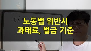 노동법, 근로기준 위반 처벌기준 (과태료, 벌금 등)