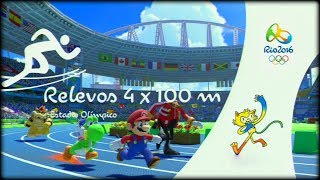 Mario and Sonic at the Rio 2016 Olympic Games for Wii U: 4x100 RELEVOS #1 [HD] [4 players]