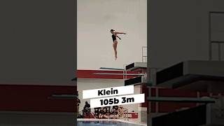 Klein - Women's Springboard Diving - 105b 3m Big Ten Championship 2022  #womensdiving #shorts