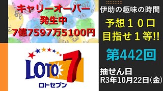 【ロト7予想】ロト7 第442回　大予想　伊助の趣味の時間