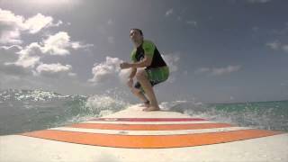 Surfing Barbados 2015 Rudi & Christina 1st surfing lesson