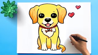 How to Draw a Dog (Puppy Drawing) 🐶