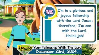 Today's Rhapsody of Realities for Early Readers - Monday 23rd December 2024.