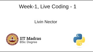 Week-1: Live Coding-1