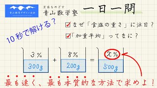 食塩水の混合・加重平均・てんびん算【高校受験　一日一問】