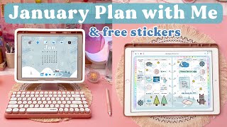 January Digital Plan With Me | Digital Planning | iPad Planner Goodnotes ✨