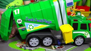 Toy Garbage Trucks for KIDS and Pretend Play with LEGOs | JackJackPlays