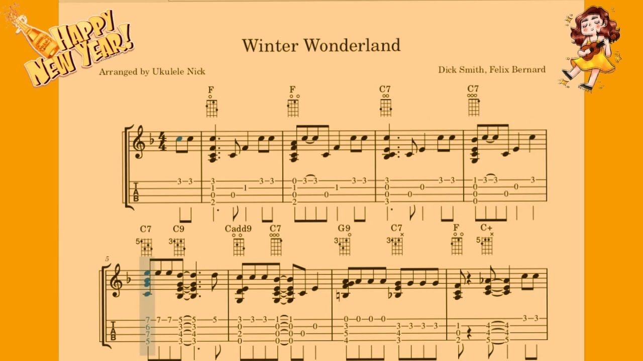 Winter Wonderland - Fingerstyle Ukulele Play-along (FREE TABS) - YouTube