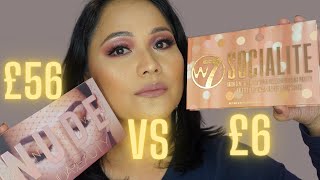 THE NEW NUDE HUDA BEAUTY vs  W7 SOCIALITE PALETTE