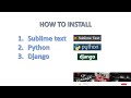 How to install  Python  II  Django  II  Sublime text  on windows