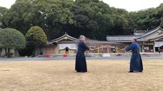 令和２年福岡県護国神社奉納古武道　神道夢想流杖術　奥伝