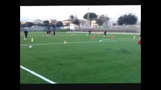 Allenamento Calcio. Riscaldamento a stazioni categoria Allievi