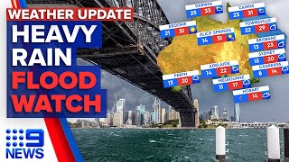 Heavy rain expected across NSW, Northern Victoria on flood watch | Weather | 9 News Australia