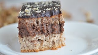 Top walnut and chocolate cake, all baked together!