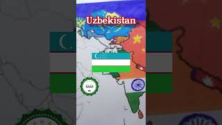 Uzbekistan flag map drawing | O'zbekiston bayrog'i xaritasi chizmasi