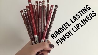 Rimmel Lasting Finish FULL COLLECTION of Lipliners - Lipswatches + Reviews