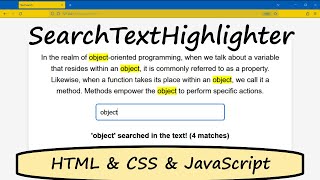 HTML CSS and JavaScript | Search Text Highlighter #SearchTextHighlighter