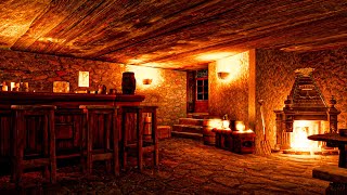 Cozy Medieval Cafe Ambience with Relaxing Fireplace sounds