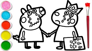 Drawing and Coloring Peppa Pig and Suzy Sheep Saying Goodbye 🐷😭🐑🫂