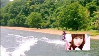 猪苗代湖でウェイクボード(wakeboard)練習...　簡単誰でもできる　でもちと波が荒くて大変ｗ