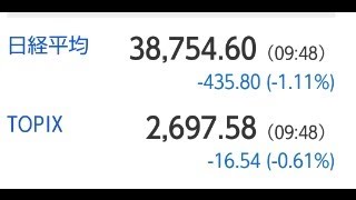 令和７年１月１４日　２回目　前場開始！日経平均３万９千円割り込む！半導体が主体に売られる展開！原油関連に資金流入