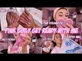 ALL PINK GET READY WITH ME ♡ | makeup, nail tutorial, hair, crazy stories, & ross haul