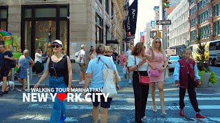 [4K] NEW YORK CITY - Summer Walk Lower Manhattan, Broadway \u0026 SoHo, Travel