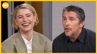Christian Bale, Jessie Buckley talk awards season, The Bride!