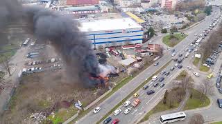 Fire in Burgas, February 27, 2025. A dump with old tires is burning.