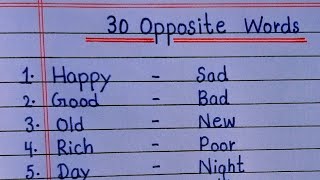 Opposite Words | 30 Opposite Words in English | Opposite words in English | अपोजिट वर्डस