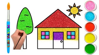 How to Draw A House and 10 More | Drawing, Coloring and Painting for Kids |  Peaceful Arts