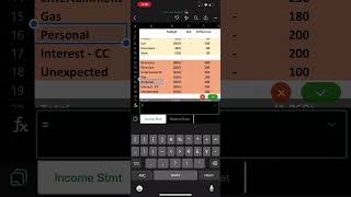 Easy Budget vs Actual Using Excel Mobile App