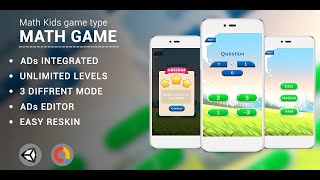 Kid Math Game Template: Unity Source Code #unitytechnology #games