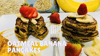 healthy banana oatmeal pancakes recipe | how to make banana oatmeal pancakes | Gluten free
