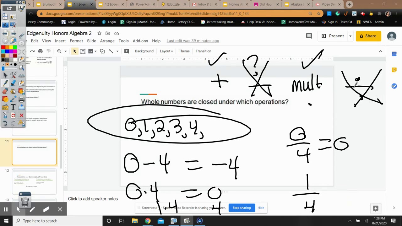 1.1b Honors Algebra 2 Edgenuity - YouTube