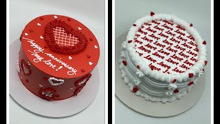 Valentine Cake Design in Whipping Cream Frosting