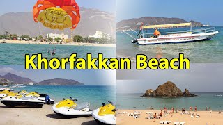 4K | Khorfakkan Beach Fujairah | Khorfakkan Beach Boat Ride | Parasailing Khorfakkan Beach